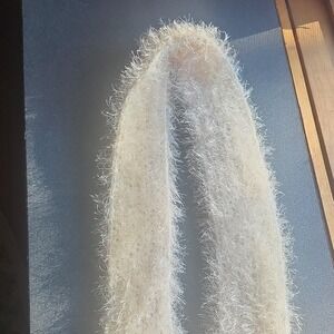 Homemade Beige Fluffy Fun Fur Scarf